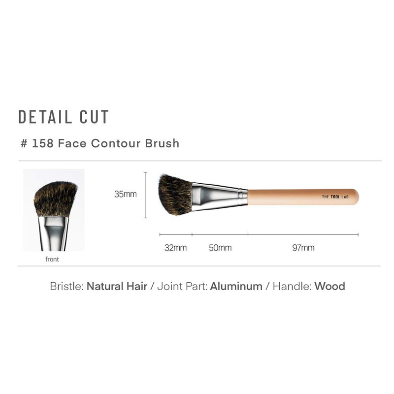 [Australia] - THE TOOL LAB 158 Face Contour Brush - Soft Squirrel Hairs Angled Bristles Contour Powder Blush Cheek Makeup Brush -Premium Quality Natural Hair Bristles Cosmetic 