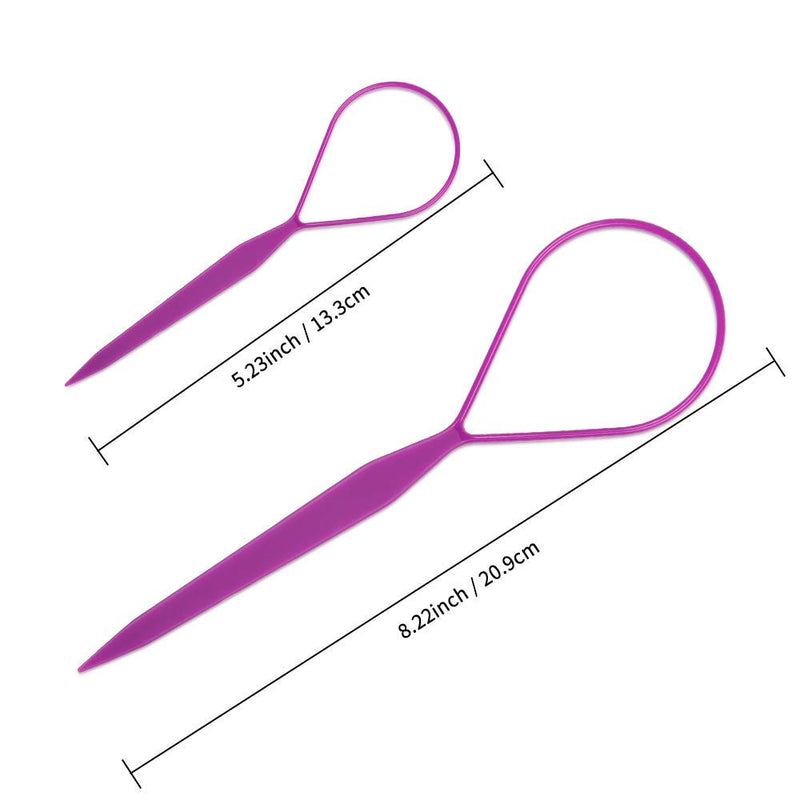 [Australia] - Topsy Tail Hair Tool,MORGLES 8pcs Hair Braiding Tool Topsy Tail Loop French Braid Loop Tool Topsy Tail Kit, 4 Colors 