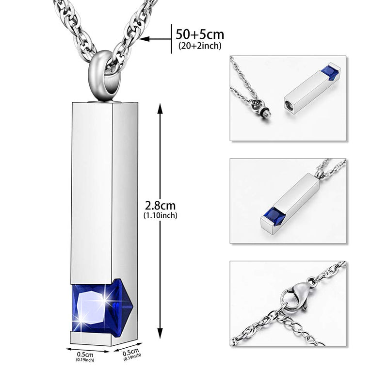 [Australia] - Dletay Crystal Cremation Jewelry for Ashes Birthstone Memorial Ashes Necklace Cube Urn Necklace for Ashes September 