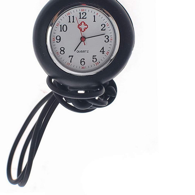 [Australia] - Hemobllo Nurse Fob Watch - Nurse Hanging Pocket Watch Fob Watch for Nurses Quartz Watches Nursing Watch with Silicone Case and Adjustable Lanyard (Black, Lanyard Color: Random) Black 60*4.3cm 