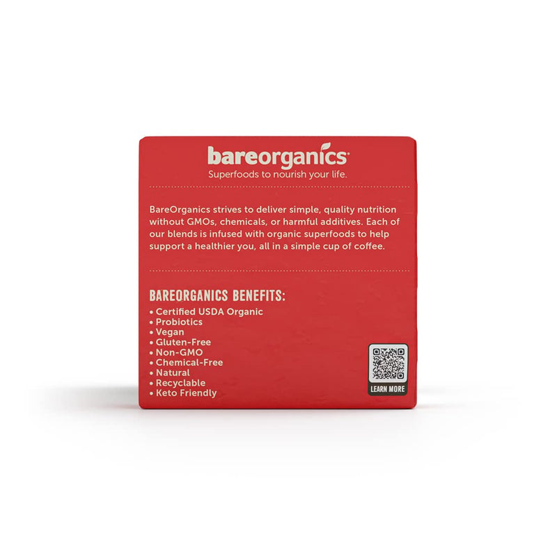 [Australia] - BareOrganics 13313 Cardio Care Coffee with Superfoods, Organic Probiotic Coffee, 10 Single Serve Cups 10 Count (Pack of 1) 