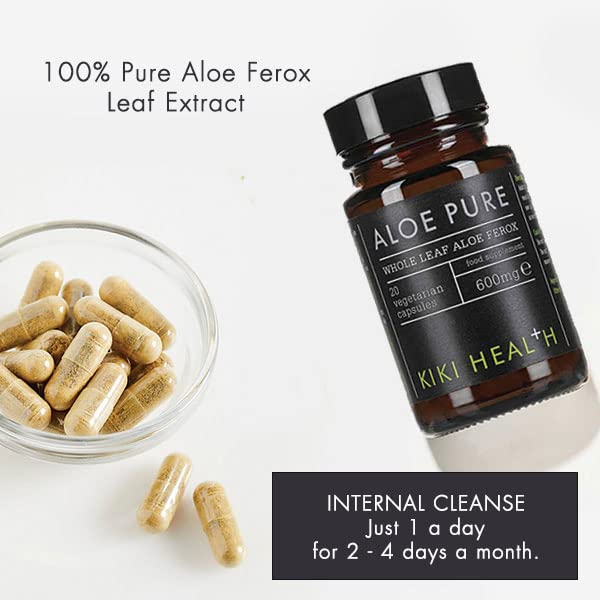 [Australia] - KIKI HEALTH Aloe Pure Capsules- | 20 Vegan Capsules | 10 Months Supply | Colon Cleanse, Digestion Support, Natural Soother 