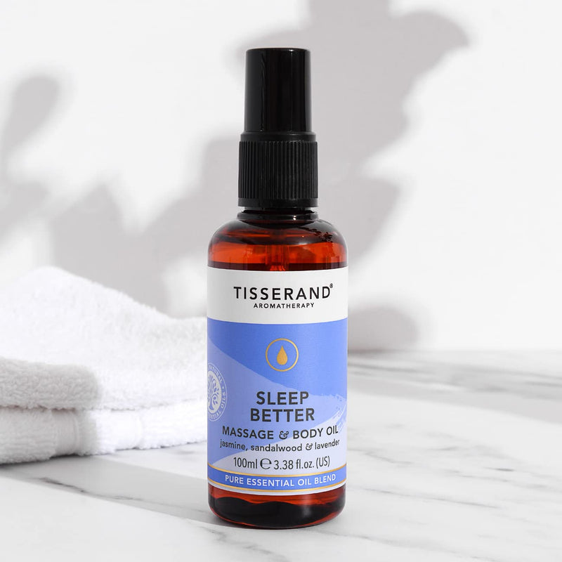 [Australia] - Tisserand Aromatherapy | Sleep Better | Aromatherapy Body Massage Oil for Deep Sleep Blended With Lavender, Jasmine & Sandalwood| 100% Pure Essential Oil Blend | 100ml 