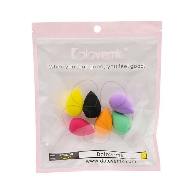 [Australia] - Dolovemk 6PCS Make Up Sponges,Mini Beauty Sponge Blenders Make Up Set,Latex-Free,Make Up Sponge Cheap,Flawless Coverage Sponges for Liquid Foundation,1.4IN(Dry)/1.6IN(Wet)6 Color 6 Color 