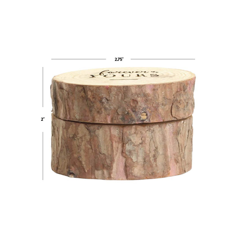 [Australia] - Koyal Wholesale Engraved Wedding Ring Box, Real Wood Engagement Ring Box, Wedding Ring Bearer, Wedding Box for Rings, Rustic Ring Box, Proposal Box (Forever Yours, Oak) Forever Yours 