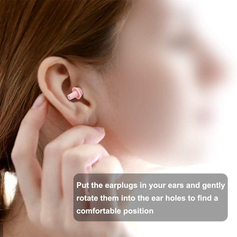 [Australia] - KSTEU 5 Pairs Ear Plugs,Earplugs for Sleeping Reusable Reduce Noise Cancellig,Waterproof Soft Foam Earplugs for Study,Work and Swimming (Pink) Pink 