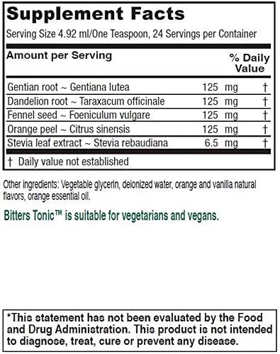 [Australia] - Vitanica Bitters Tonic, Liquid Digestion Supplement, Digestion Support, Alcohol Free, Vanilla Orange, Vegan, 4 Ounce 