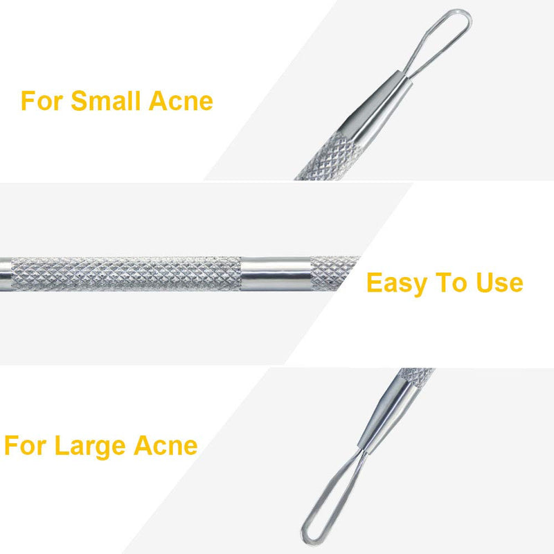 [Australia] - Professional Blackhead Remover Blemish Extractor Tool - Pimple Comedone Removal 2-In-1 Stainless Steel Pimple Popper(2pcs) 