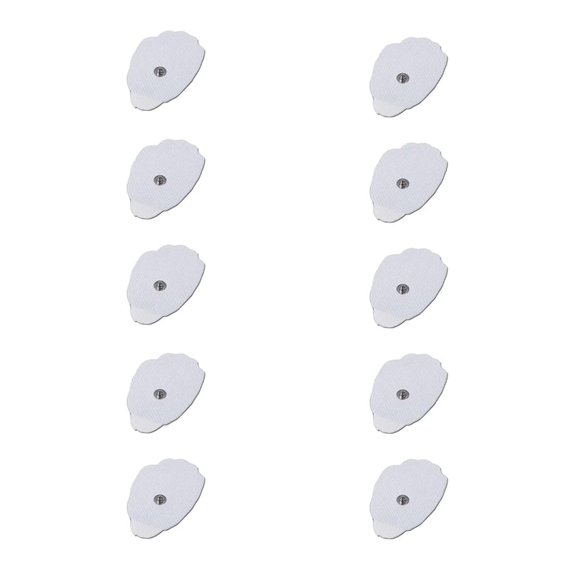 [Australia] - MedTens 10 Pairs (20 Pads) Large White Snap On Reusable Self-Adhesive Replacement Tens Unit Electrode Pads 