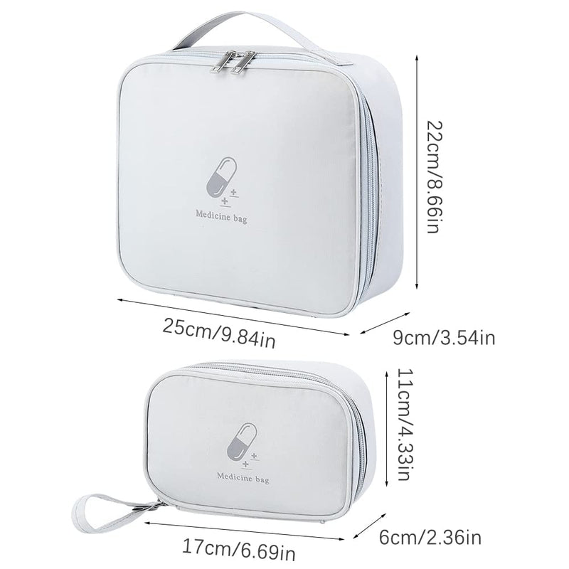 [Australia] - Olymajy 2 Pieces First Aid Kit Bags, Empty Medicine Bags, First Aid Bag Portable Grey Medical Medicine Bags for Outdoor Camping, Travel, Work Light Grey 