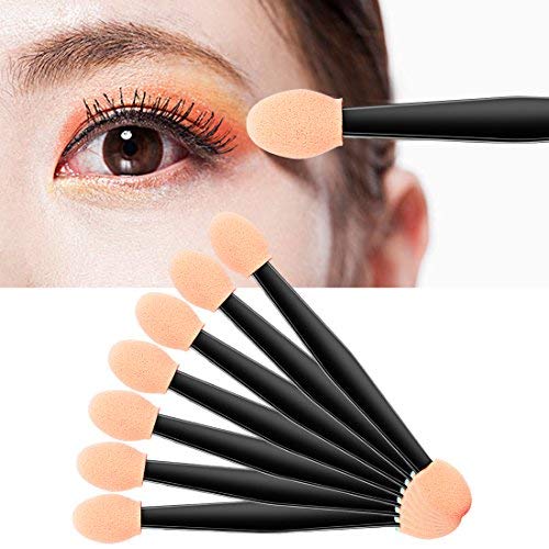 [Australia] - Amariver 200 Pack Disposable Eyeshadow Brush Sponge Tipped Oval Makeup Tool Dual Sides Eyeshadow Brush Comestic Applicator for Girls Lady Women Daily Beauty(Black) 