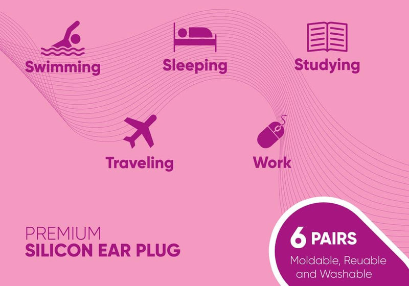 [Australia] - Knoxzy Silicone Ear Plugs Re-Usable Waterproof Noise Cancelling Premium Moldable Ear Plugs for Sleeping, Travelling, Studying Noise Reduction Pink Pack of 1 