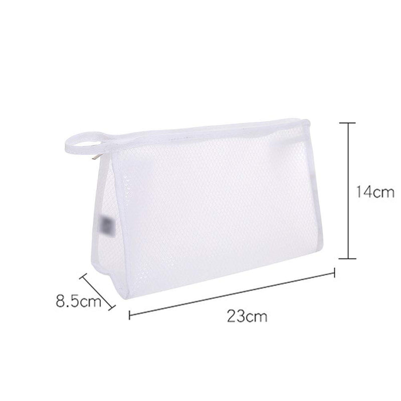 [Australia] - Makeup Bag Toiletry Bag Travel Cosmetic Pouch for Men Women Portable Waterproof Cosmetic toiletry Storage Bag Mesh Pocket Zippered Wash Bag (White) White 