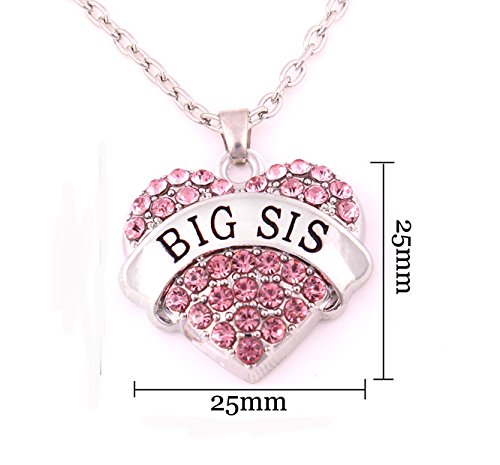 [Australia] - Charm.L Grace Matching Necklaces Crystal Heart Necklace Big Sis Middle Lil Sister PK-big sis 