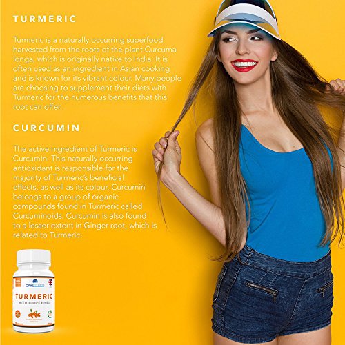[Australia] - Turmeric Capsules with BioPerine | 500mg Turmeric Curcumin | 90 Veg Capsules | Suitable for Vegans and Vegetarians | UK Produced and GMO Free | Opal Fitness 