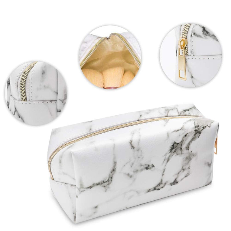 [Australia] - Yxaomite Marble Makeup Bags, Travel Cosmetic Bags Storage Brushes Pouch PU Leather Toiletry Wash Bag Pencil Case Portable Make Up Pouch Gift for Valentine's Day 