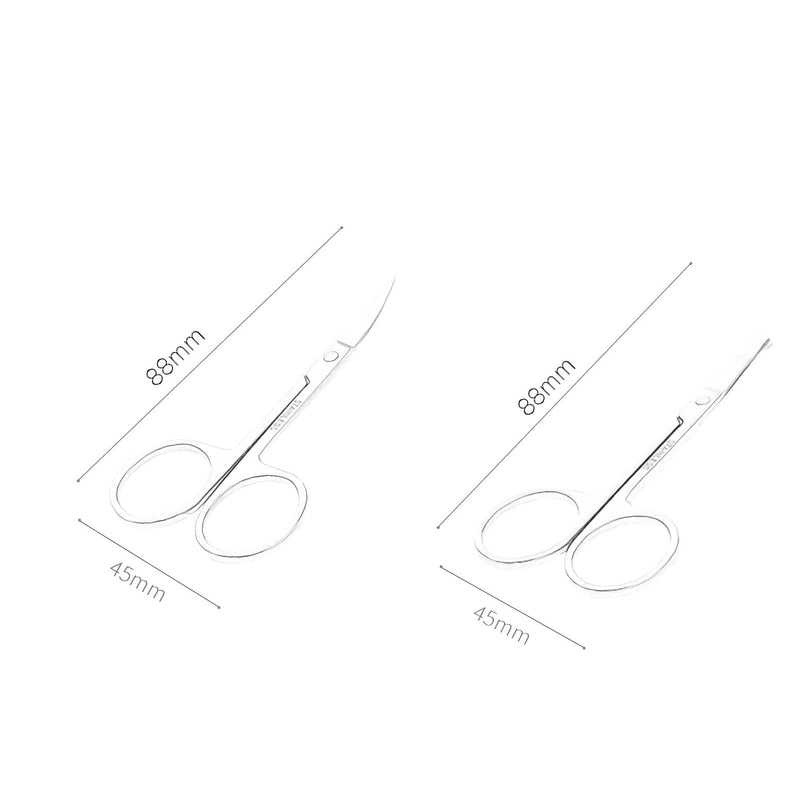 [Australia] - ABMRO 3pcs Small Eyebrow Scissors and Nose Hair Scissor, Beard Moustache Eyelash Nail Trimmer Facial Hair Grooming Scissors for Man and Woman 