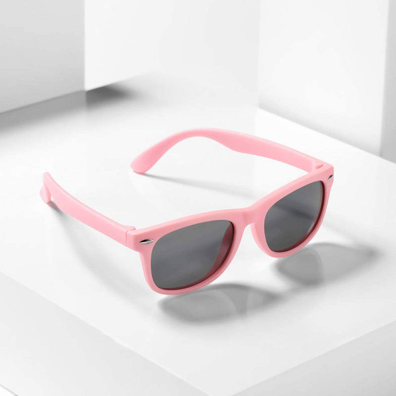 [Australia] - AZORB Kids Polarized Sunglasses TPEE Rubber Flexible Frame for Boys Girls Age 3-10, 100% UV Protection B1 All Pink 45 Millimeters 