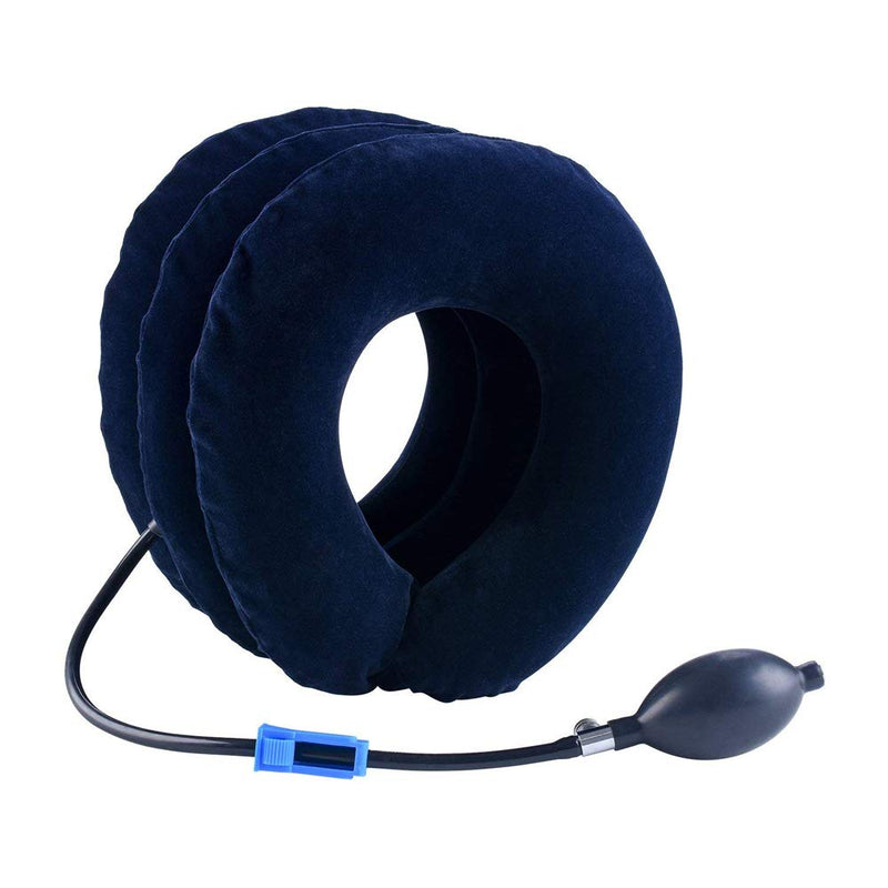 [Australia] - TEEROVA Cervical Neck Traction Collar Device Inflatable Spine Alignment Pillow Instant Pain Relief for Chronic Neck and Shoulder Pain (Blue) Blue 