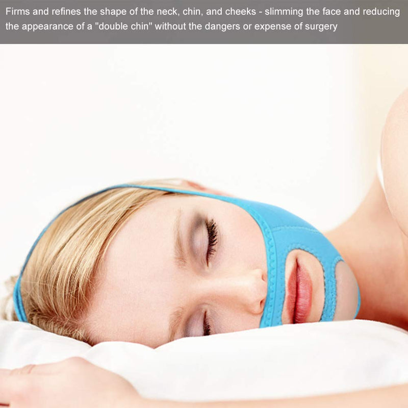 [Australia] - Face Slimming Mask, Slim Lift Tighten Skin Bandage Double Chin Slimming Belt for Compact Facial Skin(Blue) Blue 