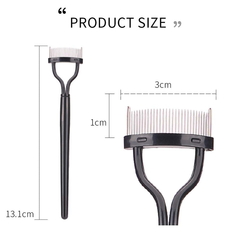 [Australia] - Eyelash Comb Eyebrow Brush MSQ Eyelash Separator Mascara Applicator Eyelash Definer With Comb Cover Arc Designed Cosmetic Brushes Tool Black Eyelash Comb 