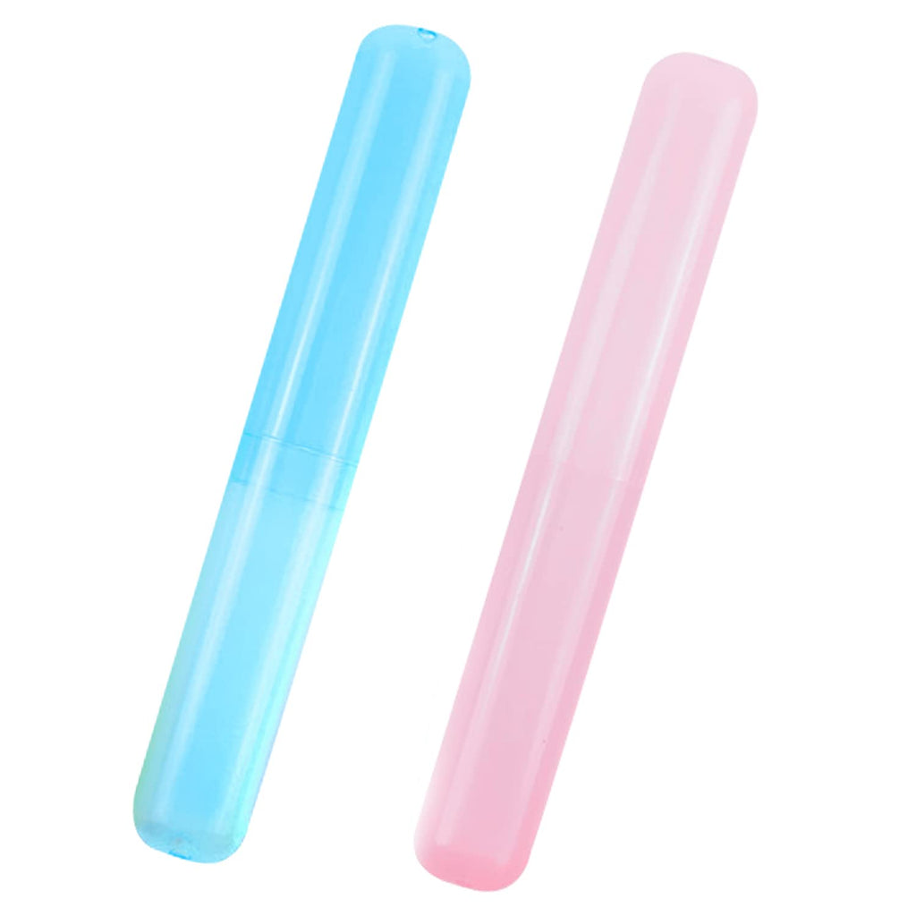 [Australia] - 2 Pcs Plastic Toothbrush Case, Portable Toothbrush Holder Toothbrush Cover Storage, Portable Dust-Proof Toothbrush Cases Toothbrushes Holder For Daily and Travel A3YSTH 1 