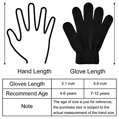 [Australia] - Coopay 6 Pairs Kid's Winter Warm Magic Gloves Children Stretchy Full Finger Knitted Gloves Boys Girls Student Mittens Gloves Mixed Colors 1 4-6 Years 