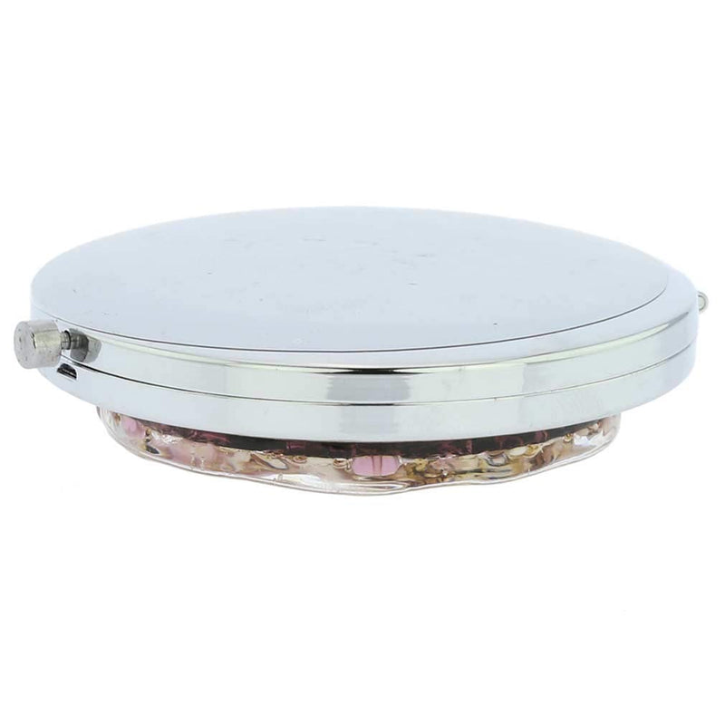 [Australia] - GlassOfVenice Murano Glass Millefiori Folding Compact Mirror - Purple Gold 