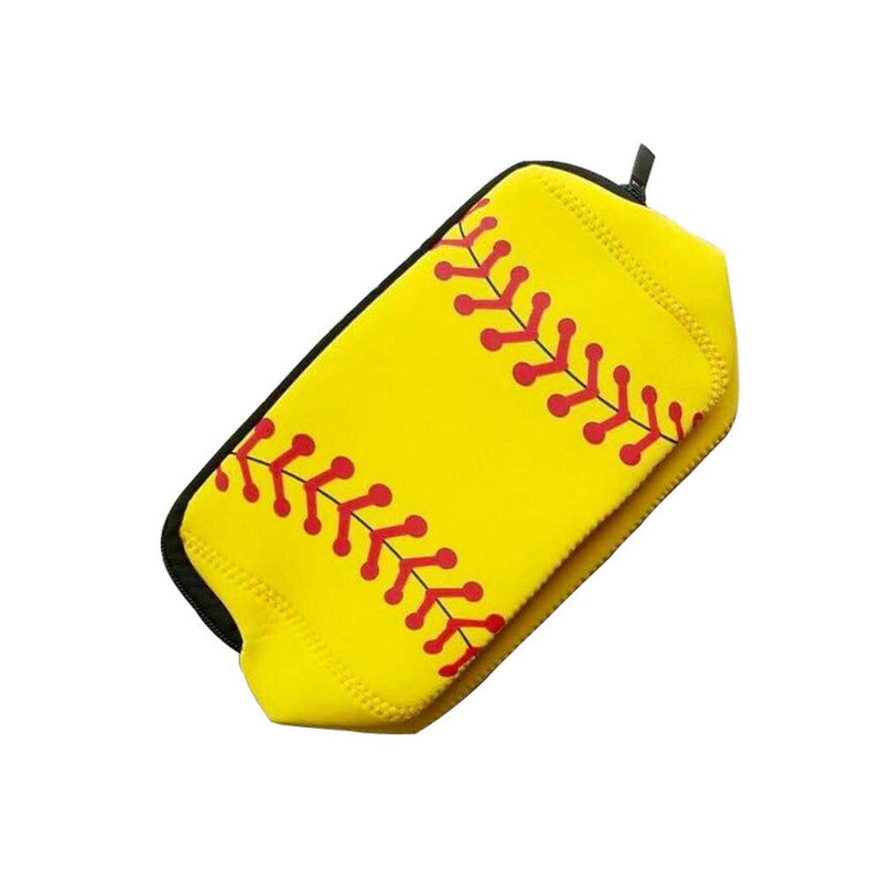 [Australia] - Softball Cosmetic Bag Waterproof Neoprene Zipper Travel Portable Toiletry Makeup Organizer Case With Chapstick Holder Keychain For Teen Girl Team Player Mom Coaches (Softball) Softball 