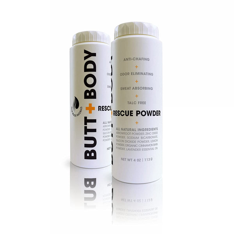 [Australia] - Butt and Body Rescue Powder - Stops Itching & Chafing, Absorbs Sweat & Eliminates Odors Naturally. Protects, Soothes & Deodorizes Irritated Skin, Talc Free. Made in USA ( 113gm- 2 Pack) 4 Ounce - 2 Pack 