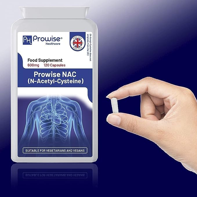 [Australia] - NAC N-Acetyl-Cysteine 600mg | 120 Capsules of Nac N-Acetyl-Cysteine | Vegan N-Acetyl-Cysteine Nutritional Supplements | High Bioavailability & No Fillers | UK Manufactured by Prowise Healthcare 
