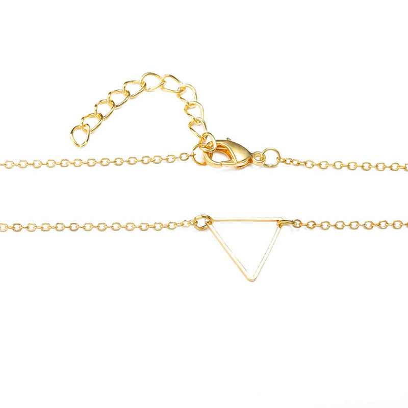 [Australia] - Jozape Simple Short Necklace Hallow Triangle Necklace Jewelry Chain for Women and Girls (Gold) Gold 