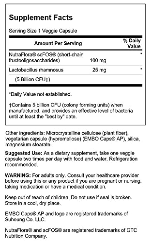 [Australia] - Swanson Lactobacillus Rhamnosus Probiotic Supplement with 5 Billion CFU (60 Veggie Capsules) 