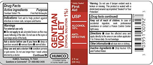 [Australia] - Humco K967380 Gentian Violet (TOPICAL SOLUTION 1%) 2 FL OZ, Pack of 1 