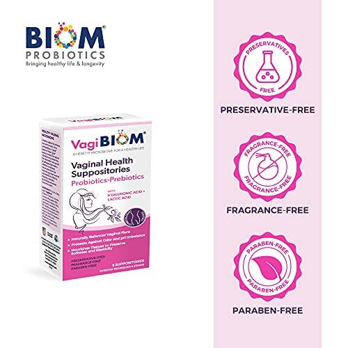 [Australia] - VagiBiom Lactobacillus Suppository (15 count) 3-in-1 Benefits- Microbiome Flora balance, Odor Control and Enhanced moisturization for vaginal dryness due to Menopause; Balance and Nourishes Healthy Lactobacillus Flora; Paraben-Free Preservative-Free, V... 