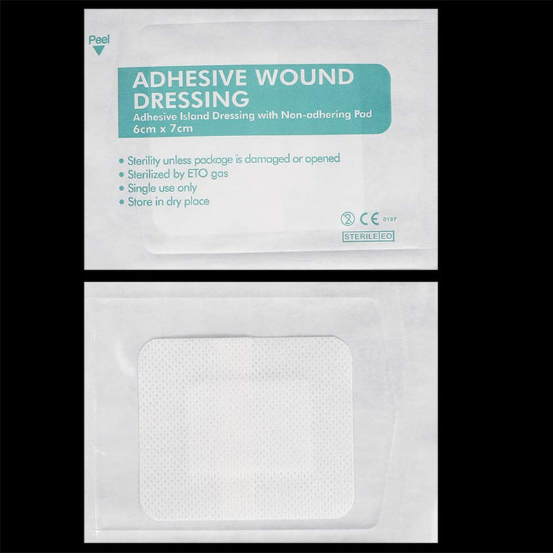 [Australia] - RosewineC Adhesive Sterile Wound Dressings,Suitable for Cuts and Grazes, Diabetic Leg Ulcers, Venous Leg Ulcers,Small Pressure Sores (60mm x 70mm),Pack of 50 