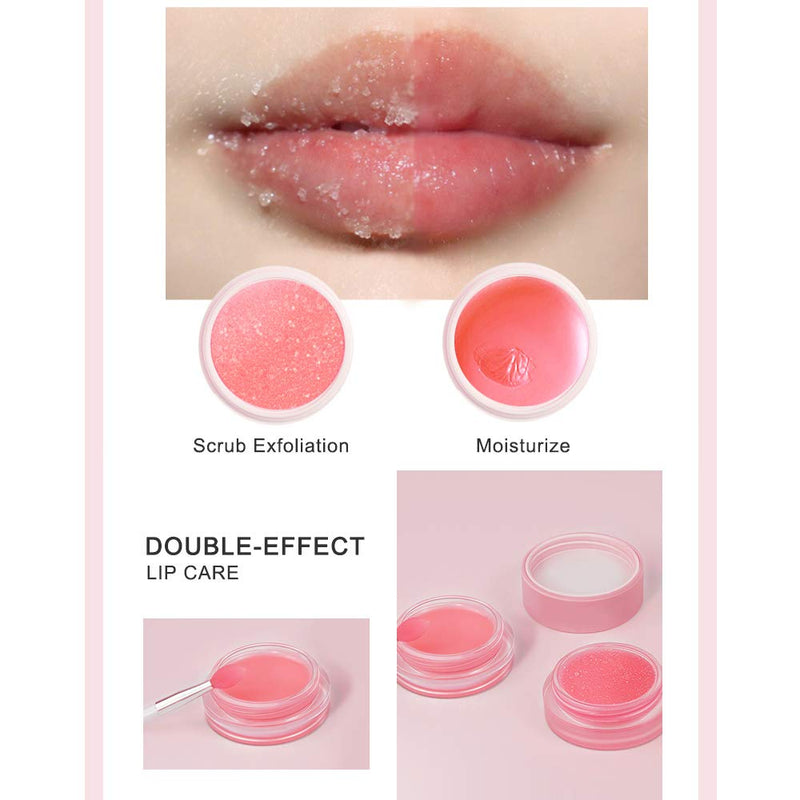 [Australia] - Lip Sleep Mask with two kinds of effective collagen peptide, lip scrub to remove dead skin and intensive lip repair treatment,a Lip mask for dry peeling lips, a lip balm for lip care (Peach) Peach 