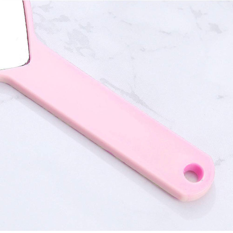 [Australia] - TBWHL Heart-Shaped Travel Handheld Mirror Portable Personal Cosmetic Hand Mirror with Handle Pink 