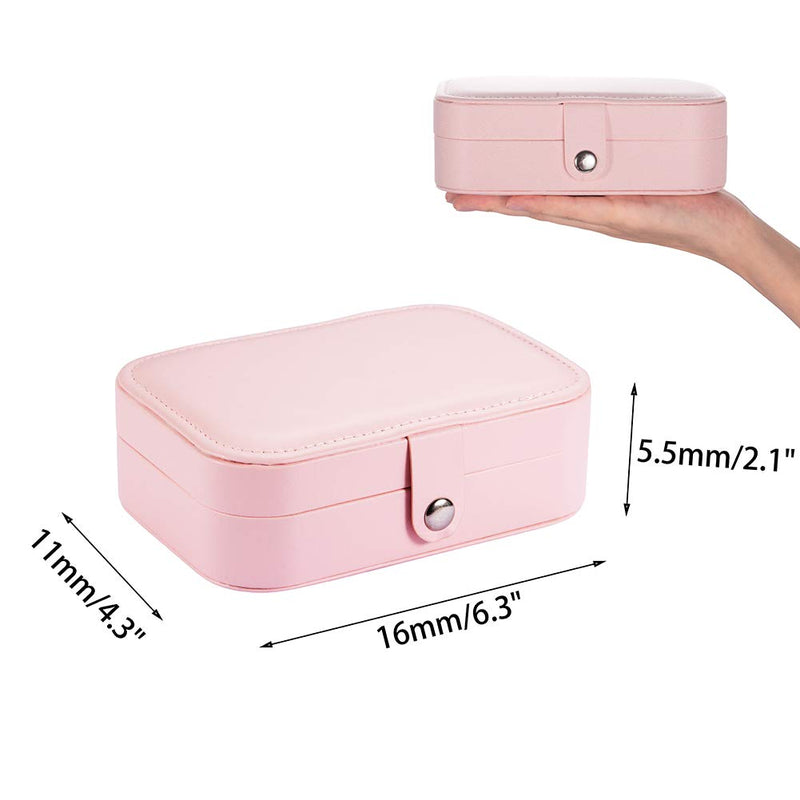 [Australia] - Valyria Travel Jewelry Case, Double Layer Portable Travel Jewelry Box Organizer Display Storage Case for Rings Earrings Necklaces Jewelry Primrose Pink 