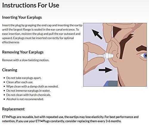 [Australia] - Etymotic Research ER20 High-Fidelity Earplugs (Concerts, Musicians, Airplanes, Motorcycles, Sensitivity and Universal Hearing Protection) - Standard, Clear Stem w/ Blue Tip Polybag 