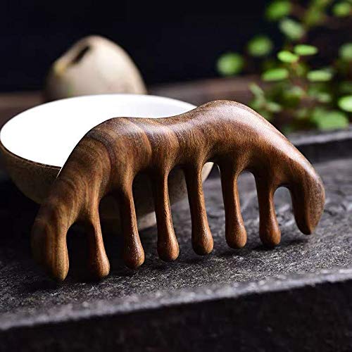 [Australia] - MIUPOO Wooden Wide Tooth Hair Massage Comb Scraping Scalp Comb,Multi Functional Handheld No Static Head Massage Tool,Meridians Massager for Head Caring Relaxation 