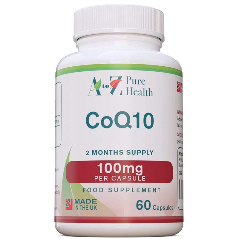 [Australia] - A to Z Pure Health Coq10 100Mg | Co Enzyme Q10 60 Capsules (2 Months' Supply) | Support for Cardiovascular Health & Immune System, 200 g 