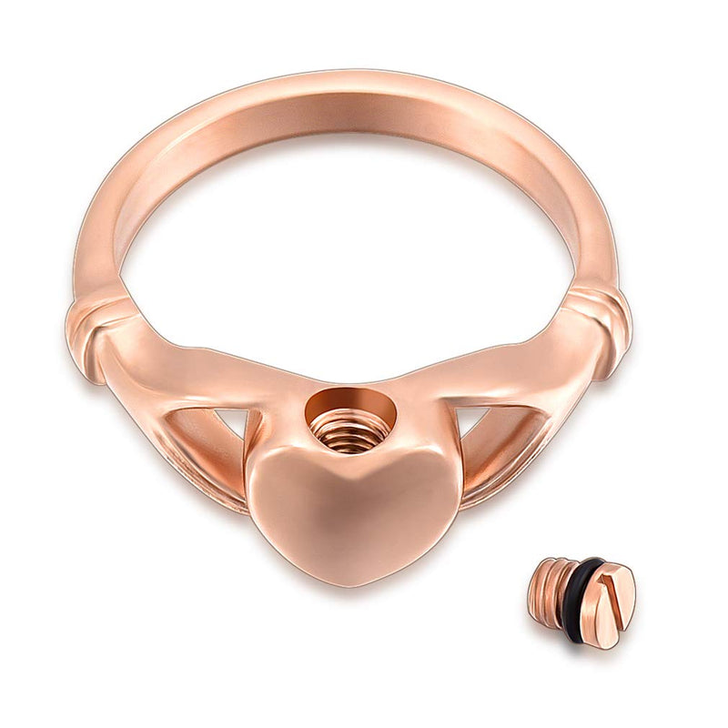 [Australia] - Minicremation Cremation Jewelry Urn Ring for Ashes Women Finger Ring Keepsake Memorial Jewelry Hold Loved Ones Ashes Rose Gold 8 