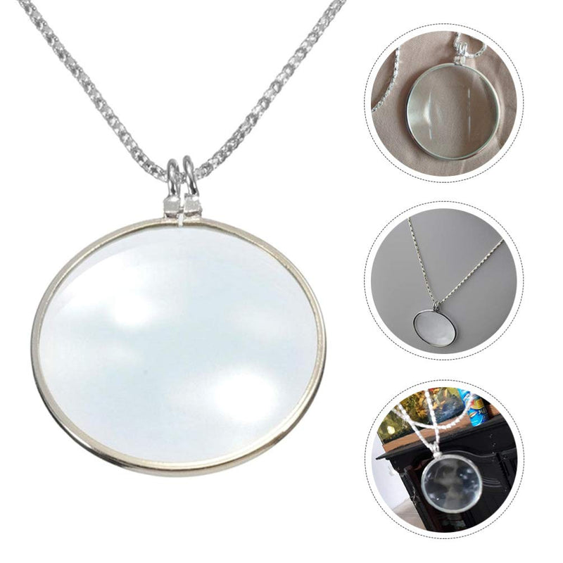 [Australia] - iplusmile Magnifier Necklace 6X Magnifying Glass Pendant Reading Map Magnifier with Chain Vintage Magnifying Glass for Newspaper Magazine Silver 