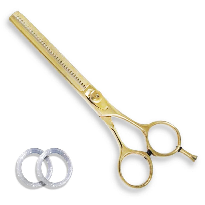 [Australia] - Professional Hairdressing Hair Thinning Scissor Barber Hairdresser Beautician Hair Salon Scissors (Barber Thinning Gold 6.0") Barber Thinning Gold 6.0" 