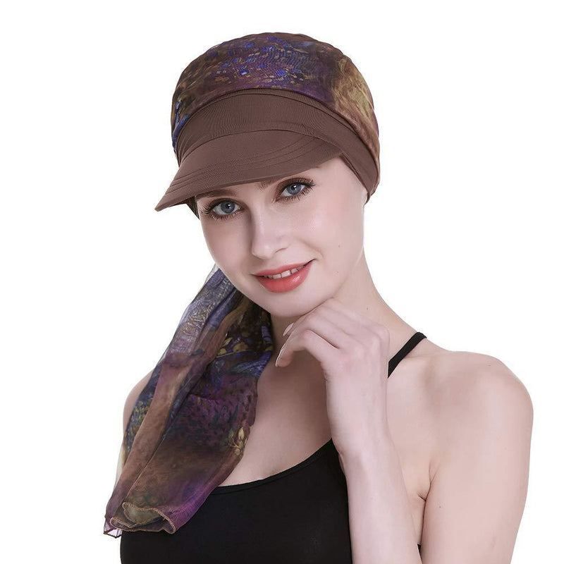 [Australia] - Baseball Caps for Breast Cancer Women Chemotherapy Medical Treatment Brown 