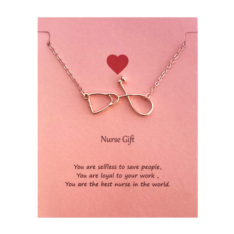 [Australia] - Your Always Charm Stethoscope Lariat Necklace Gift You’re Angles in White,The Word Best Nurse A:silver 