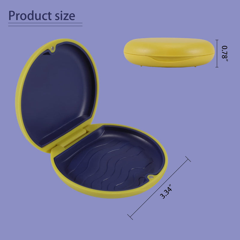[Australia] - Annhua Denture Retainer Box, Slim Dental Case with Magnetic Closure, Denture Case for Storage Mouthguard, Aligner Removal, Invisible Braces, Yellow 