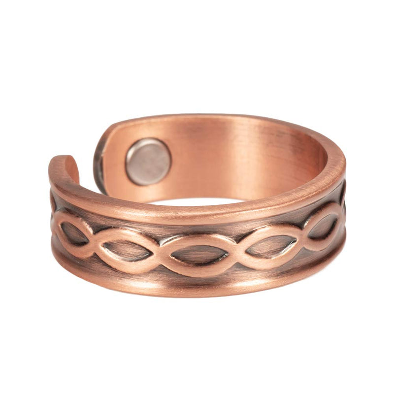 [Australia] - EnerMagiX Magnetic Copper Ring for Women Men, Magnetic Rings with Two Strong Magnets, Adjustable Copper Rings 