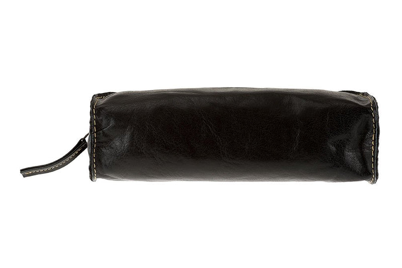 [Australia] - Toiletry Bag"MAINAU" | Made Of Buffalo Leather | Men Women Brown | By Alpenleder (Black) Black 